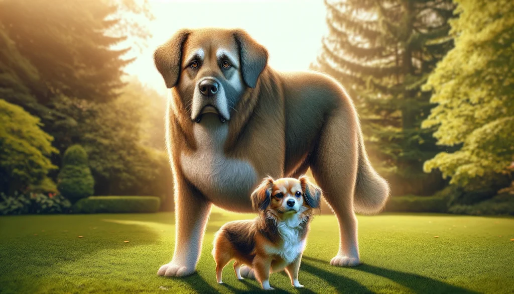 大型 犬 と 小型 犬 の ミックス