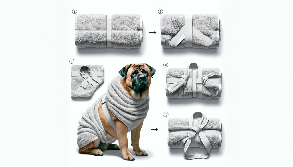 大型犬の抱っこ紐をバスタオルで作るには？