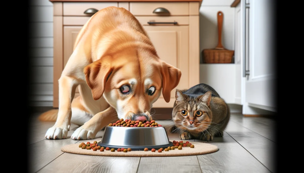 犬が猫の餌を食べる！盗み食いの対策
